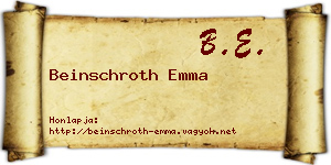 Beinschroth Emma névjegykártya